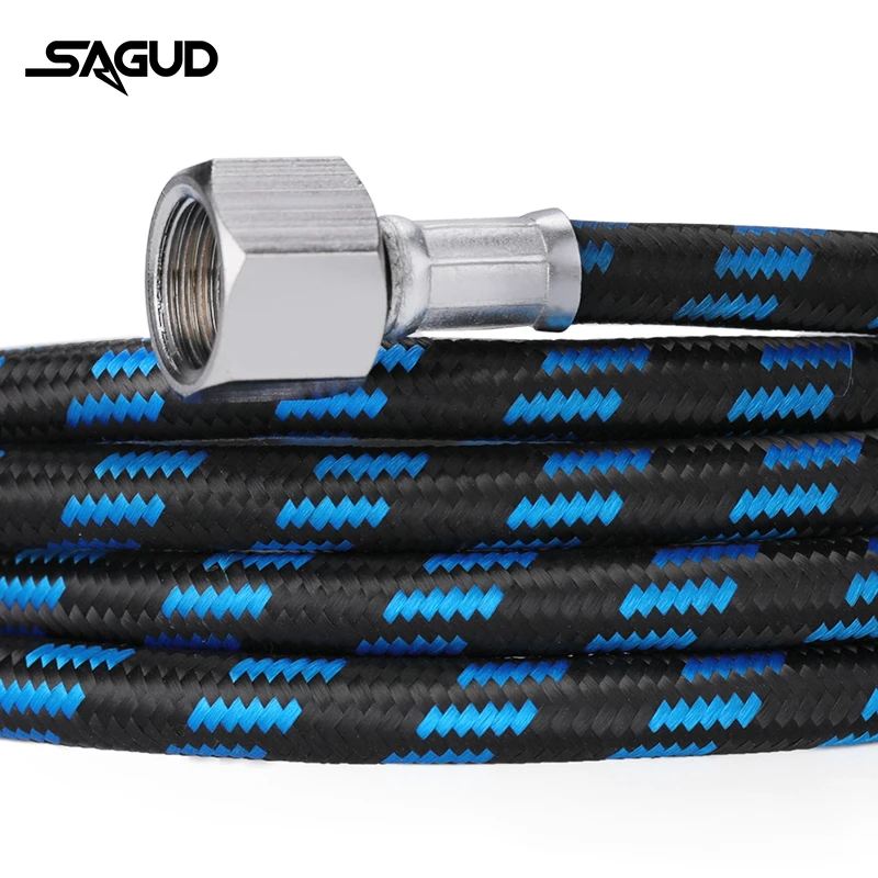 Airbrush Hose 1.8m 1/8” Thread Nylon Braided Air Hose and a Fitting Adapter 1/8” Male - 1/4” Female for Most Airbrush Accessorie