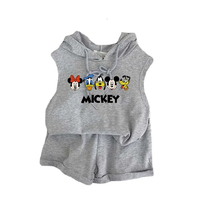 

2Pcs kids clothes hooded vest + Shorts Sets Summer Cotton boys girls Outfits Tracksuits Children Tee Clothes