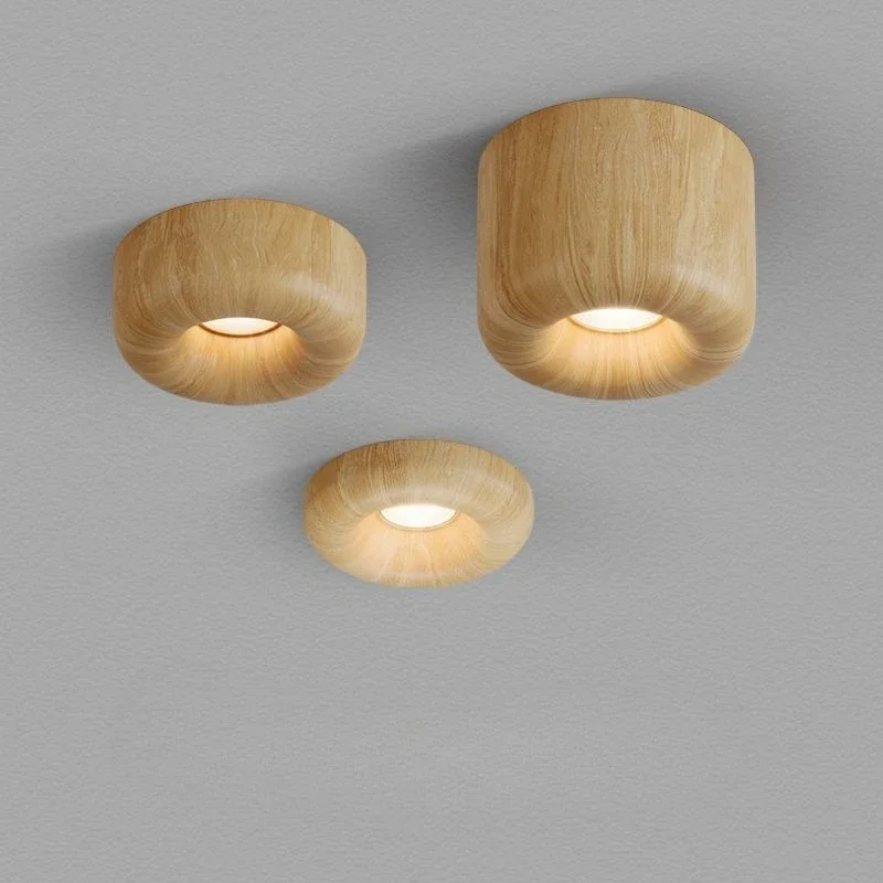 Minimalist Creative Wood Grain Ceiling Light - Full-Spectrum Design for Corridor & Balcony