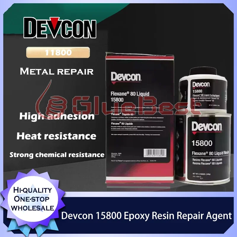 DEVCON 15800 Agente de curado reparador de alta resistencia para superficies metálicas y hormigón, producto original químico y resistente al calor