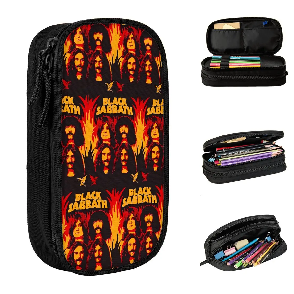 

Black Sabbath Band Pencil Case School Pencil Cases Zipper Girls Boys Cool College Pencil Bag School Stationery