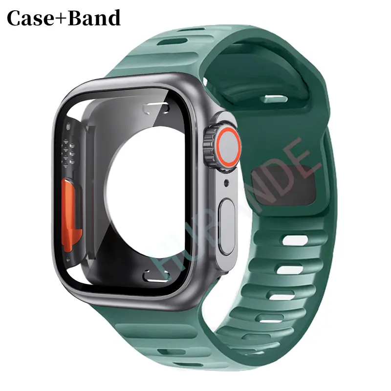 Silicone Strap For Apple Watch 44mm 45mm 41mm 40mm Bracelet + Screen Protectores Change to Ultra For iWatch Series 9 8 7 SE 6 5 - Image 13