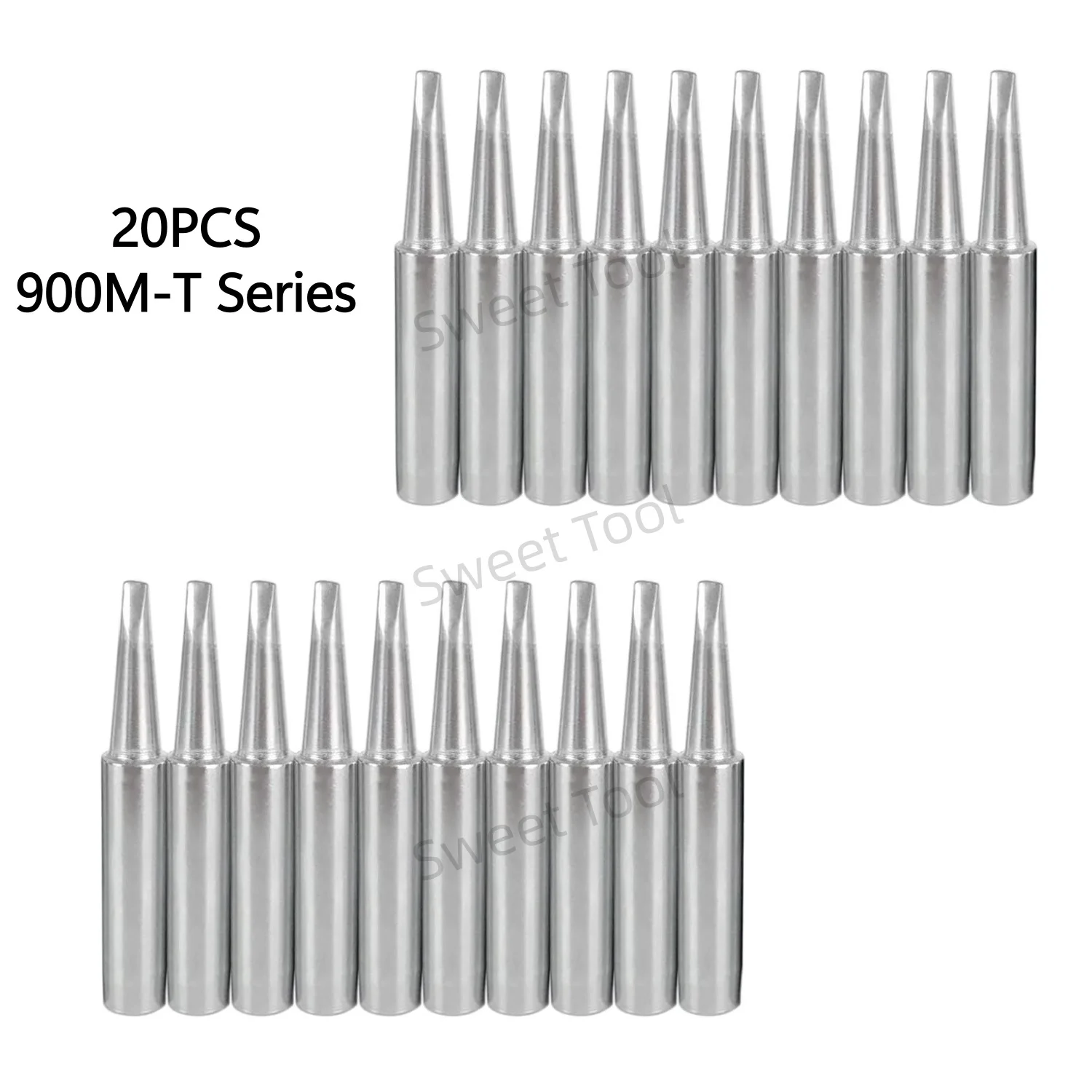 20PCS 900M-T Series Replacement Soldering Iron Pointed Fine Solder Tips Compatible with Hakko Yihua Stations High Performance