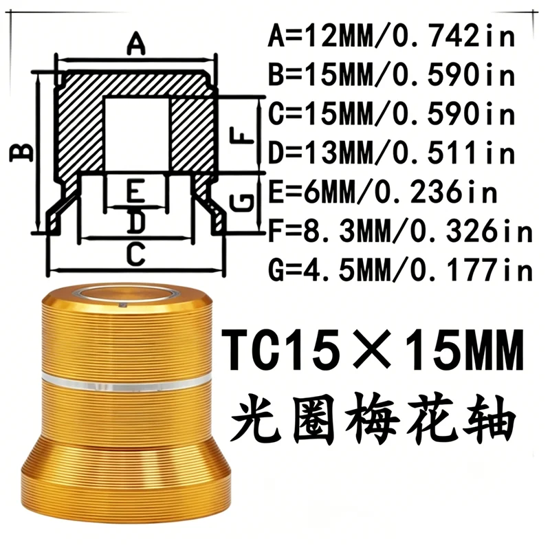 5 Stück 15*15MM Aluminiumlegierung Drehknopf Potentiometer Geschwindigkeitsregler Schalterknopf Geeignet für 6MM Blumenschaft – Detail 8