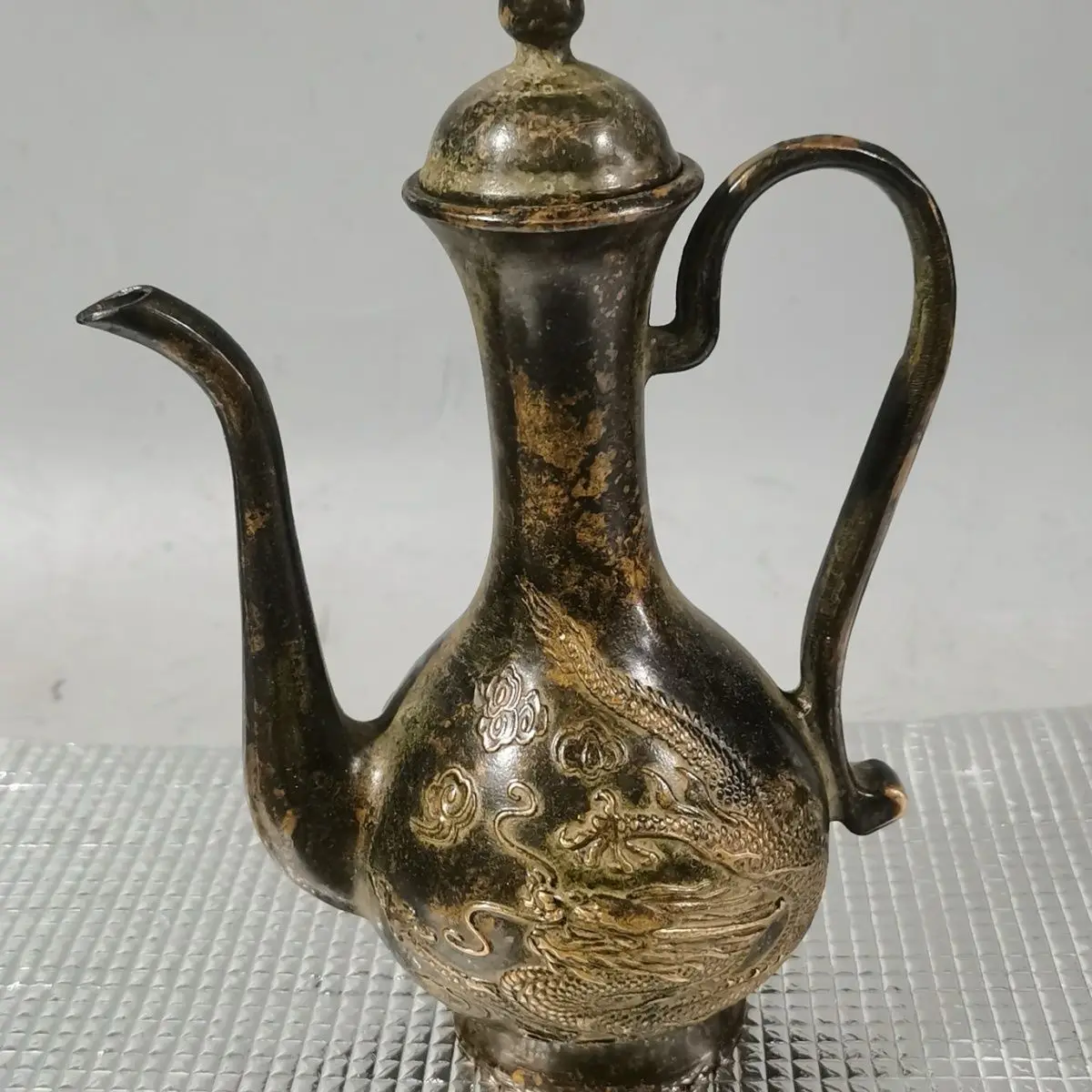 Retro Chinese Phoenix Long‑Neck Wine Pot Ornament Decoration Tea Pet Figurines Desk Decor Accessories