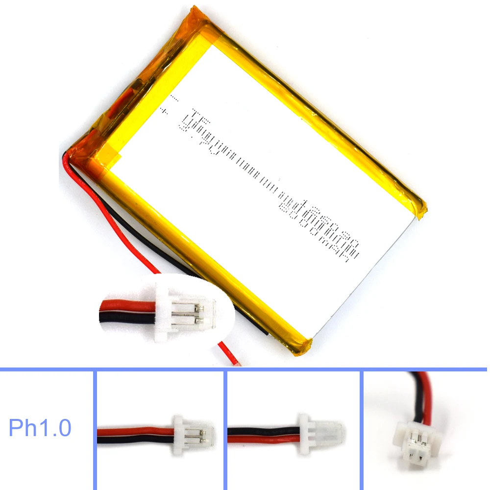 Rechargeable Polymer Lithium Battery 3.7V 8000mAh 126090 2P Plug For Navigation Ebook Speaker PowerBank 12*60*90mm