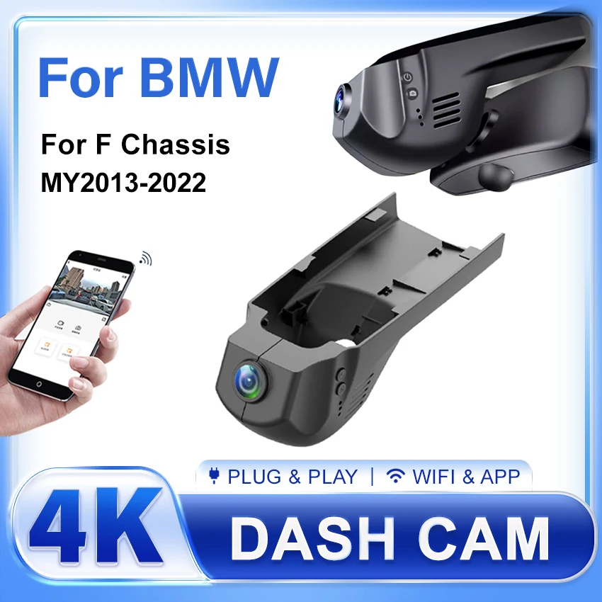 4K 2160P Wifi Dash Cam Car Dvr Camera For BMW F Chassis 1 2 3 4 5 6 7 X1 X2 X3 X4 X5 X6 X7 M Series Plug and Play DashCam
