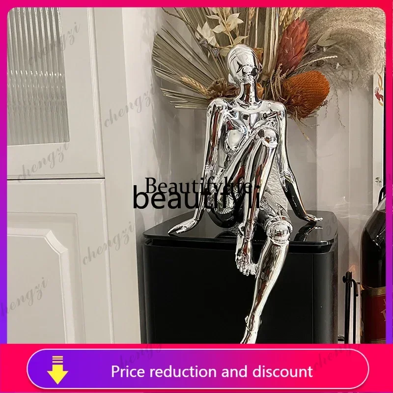 D5556 Future sense electroplating large ornament mechanical Ji sculpture floor decoration