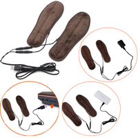 USB Electric Powered Plush Fur Heating Insoles Winter Keep Warm Foot Shoes DropShipping