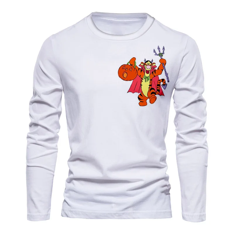 Mickey stylish and comfortable Halloween cartoon casual long-sleeved T-shirt 2024 new unisex long-sleeved T-shirt