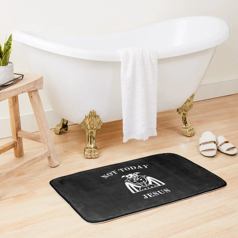 

NOT TODAY JESUS Bath Mat Non-Slip And Washable Kitchen Carpet Living Room Mat