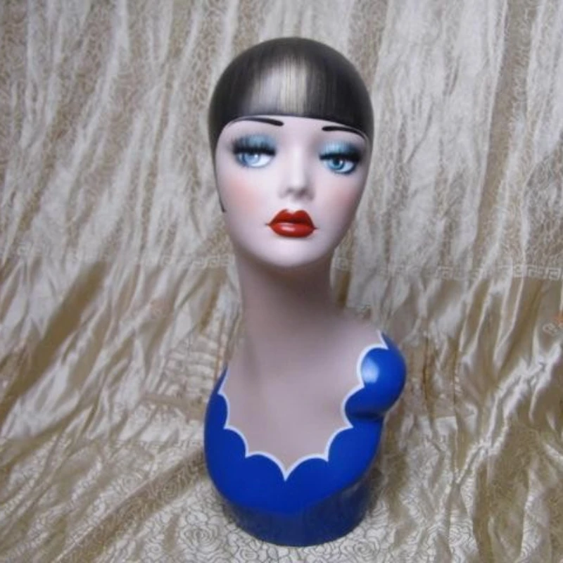 

Fiberglass Vintage Female Mannequin Dummy Head for Earrings Wigs Hat Jewelry Display Manikin Heads