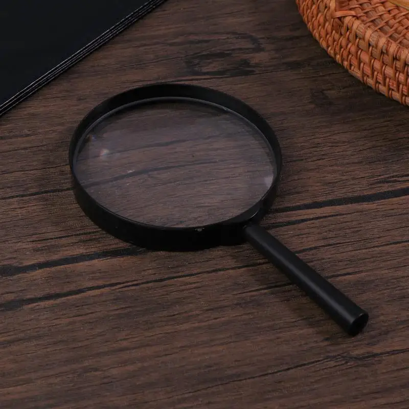 5X Plastic Magnifying Glass Professional Magnifying Glass 40/50/60/75/90/100mm Straight Handle For Jewelry Reading Coins Stamps