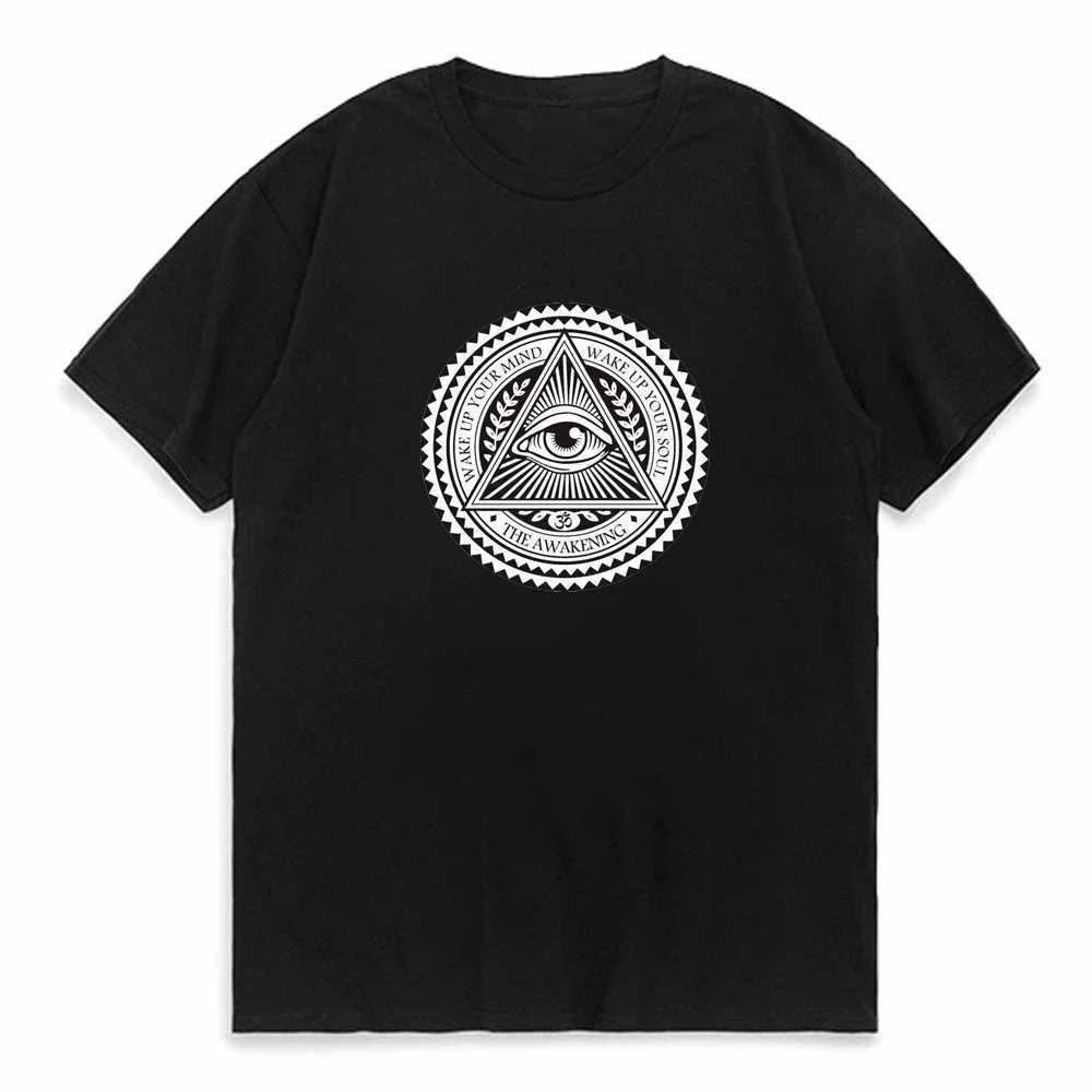 

summer men Illuminati Tshirts Dont Trust Anyone Illuminati All Seeing Eye T-shirt letter pattern t shirt Harajuku O-Neck tshirt
