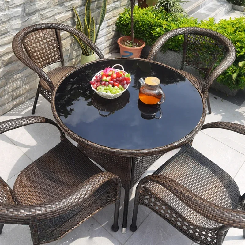 

Outdoor tables and chairs rattan chairs three-piece set courtyard rattan balcony small tables and chairs leisure