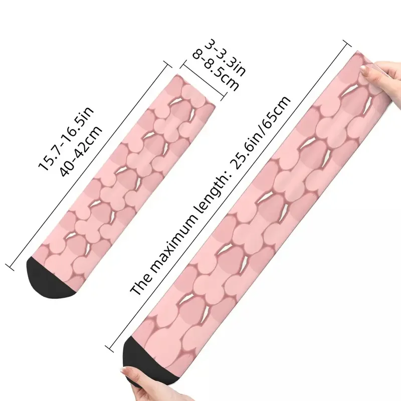 Calcetines con patrón de pene para hombre y mujer, calcetín Unisex de estilo callejero, color rosa, Y2K