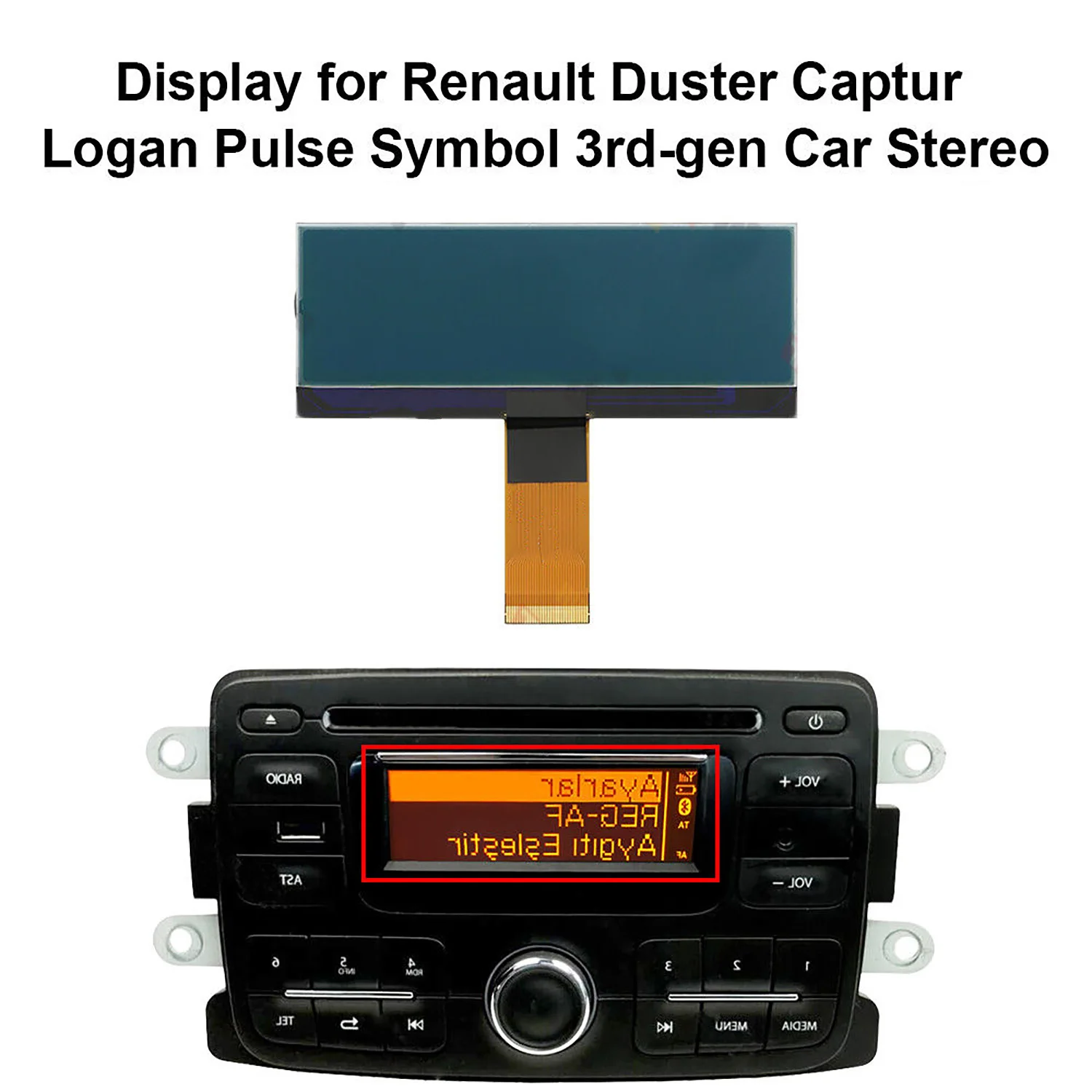 1pc LCD Display Car Radio Stereo AGC-1220RF-A AGC-0060RF-A For Renault Duster Captur Logan Pulse Symbol 3rd-gen New Auto Parts