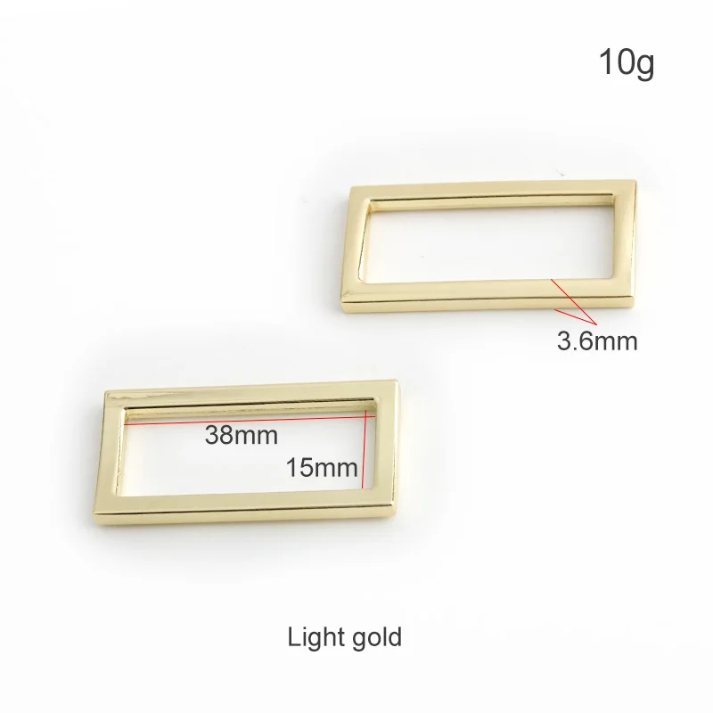 10-50pcs Light gold 38*15mm square buckles Bags square buckle metal Rectangular buckles