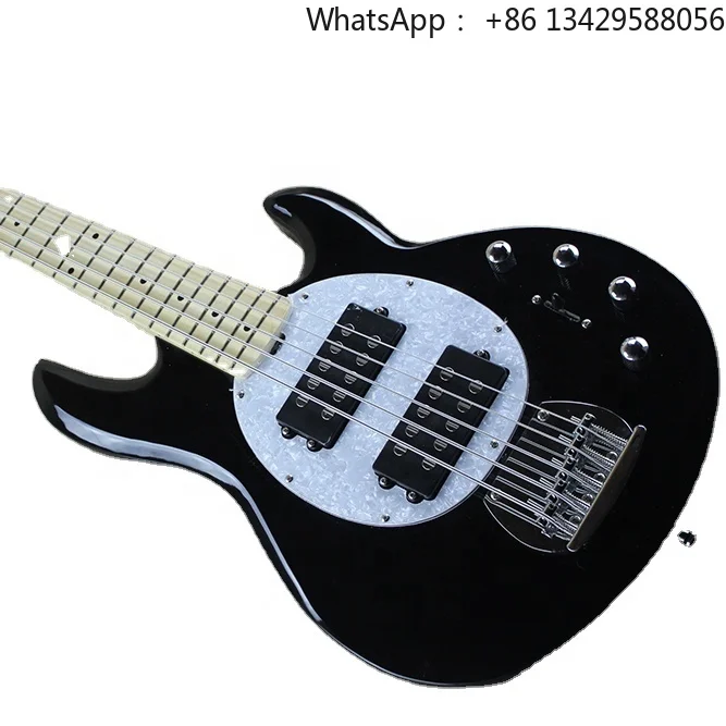 Flyoung 5 Strings Electric Bass Guitar Black Musical Instruments Maple Fretboard Bass