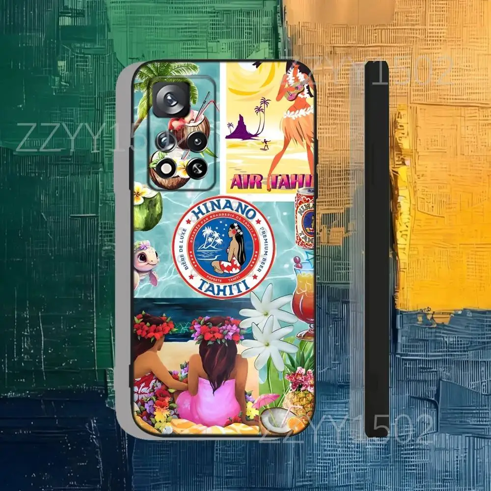 Чехол для телефона Hinano Tahiti Beach Sea Island для Samsung S25, S24, Ultra, S20, S30, Plus, S22, S23, Ultra, Plus, 5G, черный силиконовый мягкий