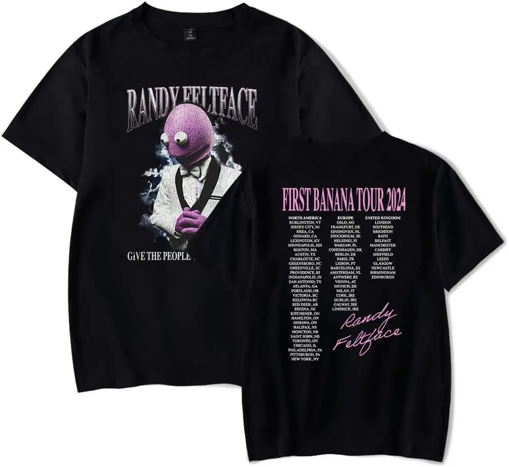 

Футболка Randy Feltface Merch First Banana Tour для мужчин и женщин, повседневная футболка, топы с короткими рукавами