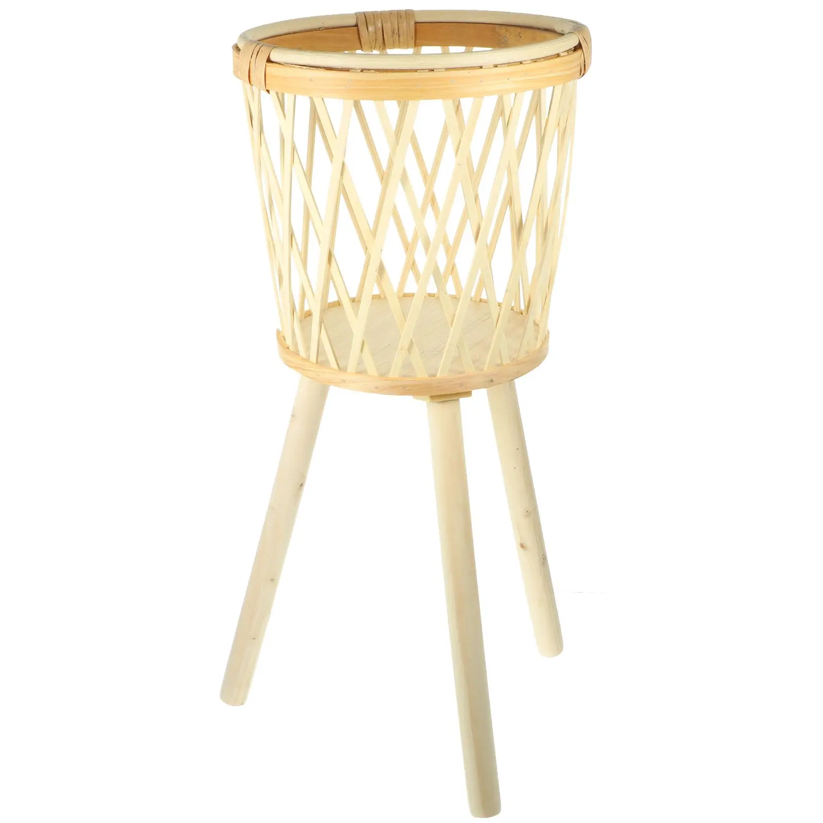 

Household Bamboo Flower Basket Plant Rack Blanket Handwoven Planter Garden Stand