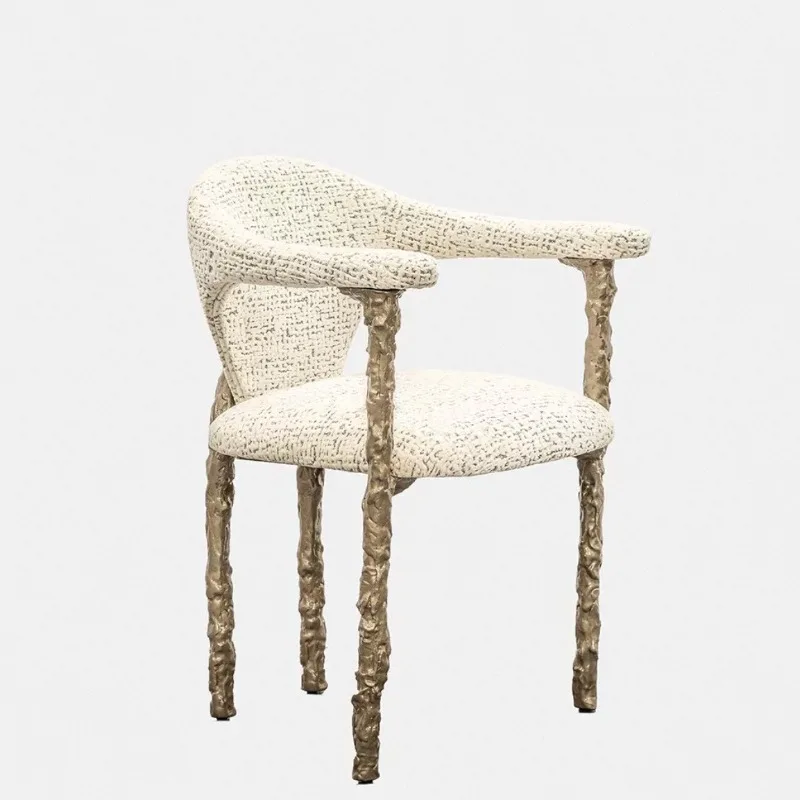 Dining chair Home dining room Dining table and chair Modern simple high-end solid pure copper