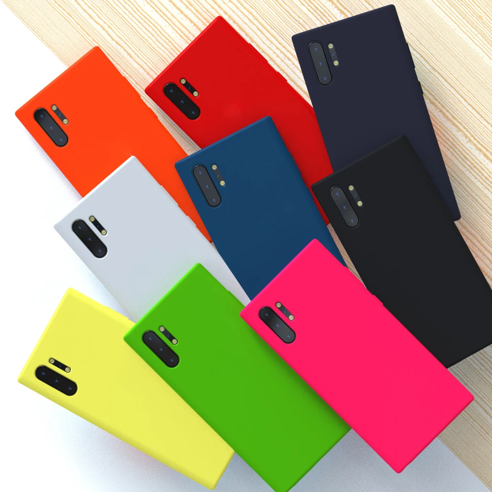 For Samsung Galaxy Note 10 S10 Plus S10E A53 A52 A51 A50 A33 A32 Silicone Case Shockproof Soft-Touch Back Cover Funda Black Pink