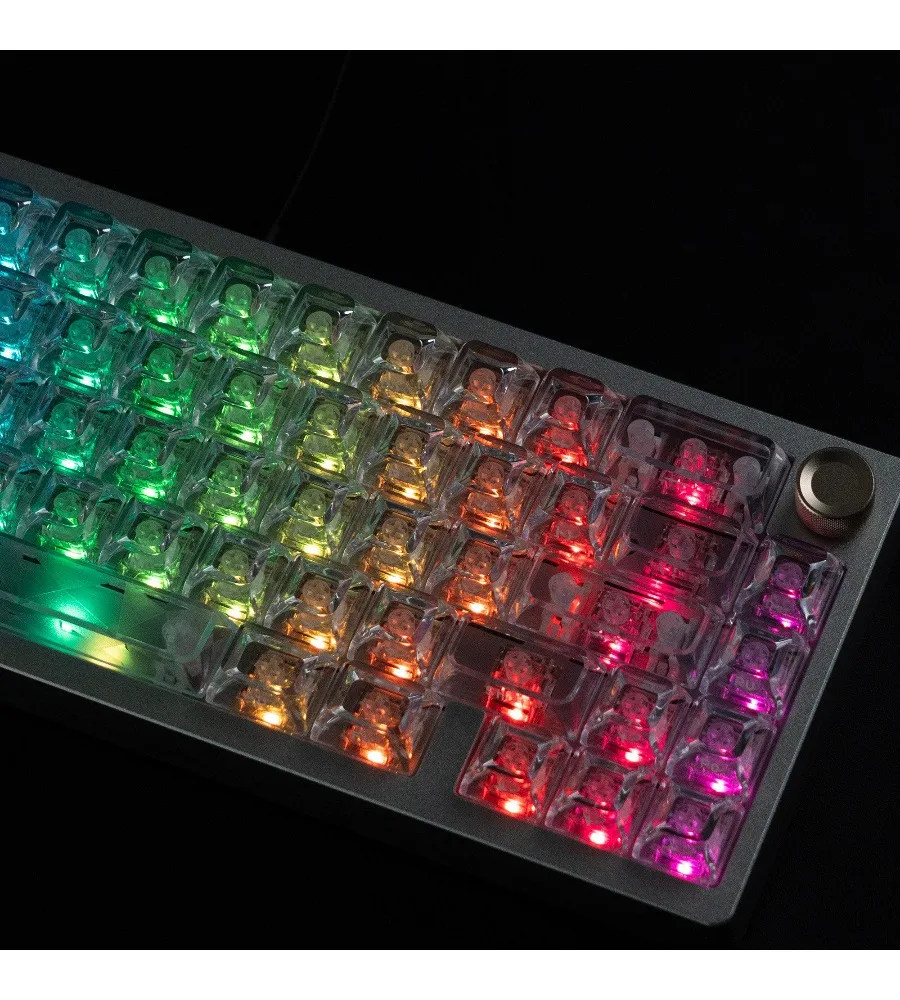 transparent ice soul keycap high light transmission ev63 step from Ace68 night magic mechanical keyboard cap advanced sense