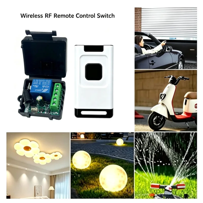 DC 12V 24V 433MHz RF 1-Channel Wireless Relay Receiver Garage Door Transmitter Remote Control Switch