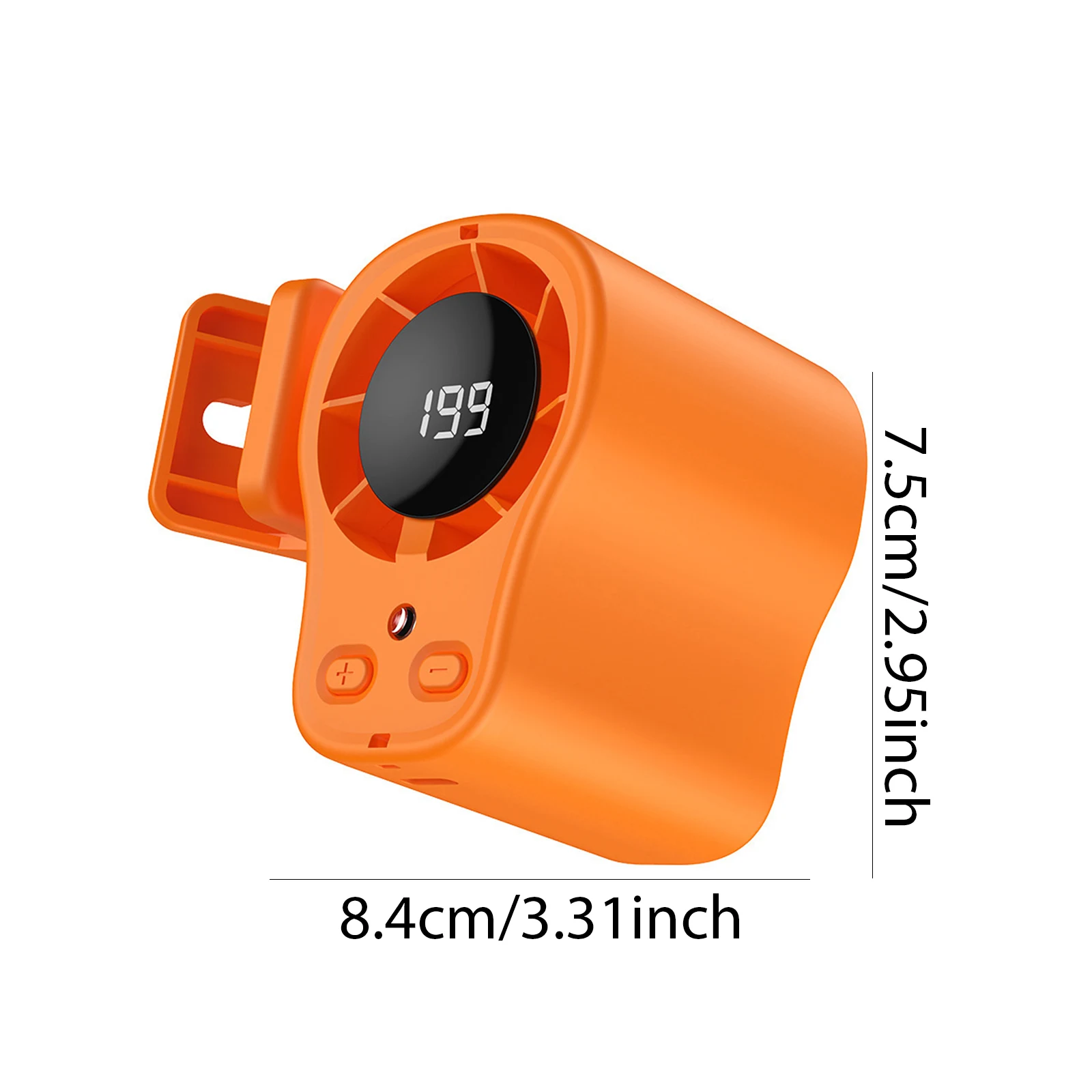 Car Clip on Fan 199 Speeds 360 Rotation Rechargeable Wearable Belt Waist Fan with LED Digital Display for Outdoor Work Camping