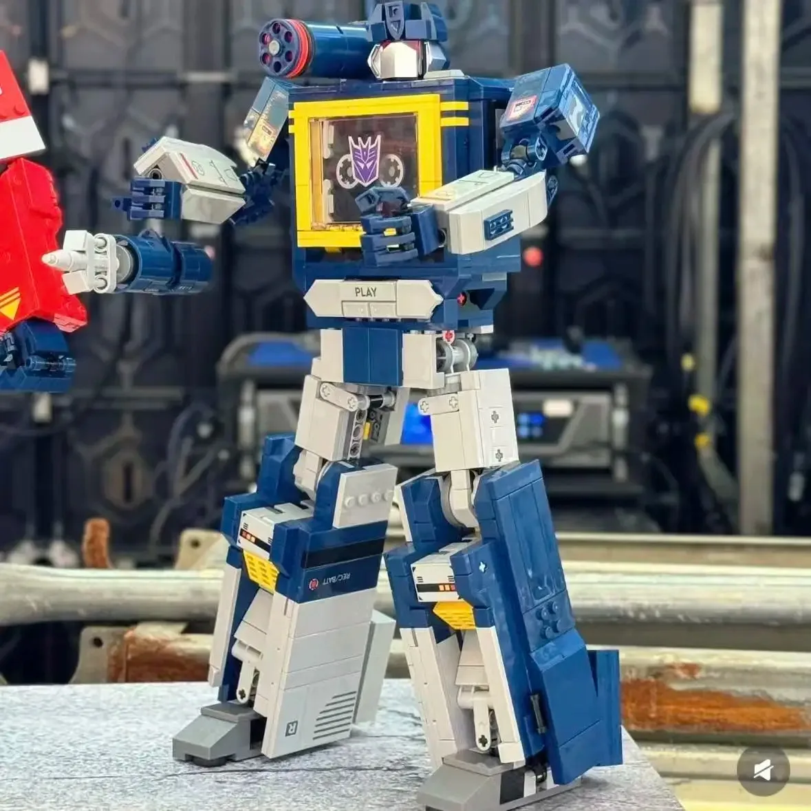 1505 pçs soundwave transformador robô modelo blocos de construção conjunto, azul mech caminhão carro brinquedo, tijolos criativos diy para adultos/crianças, chrom