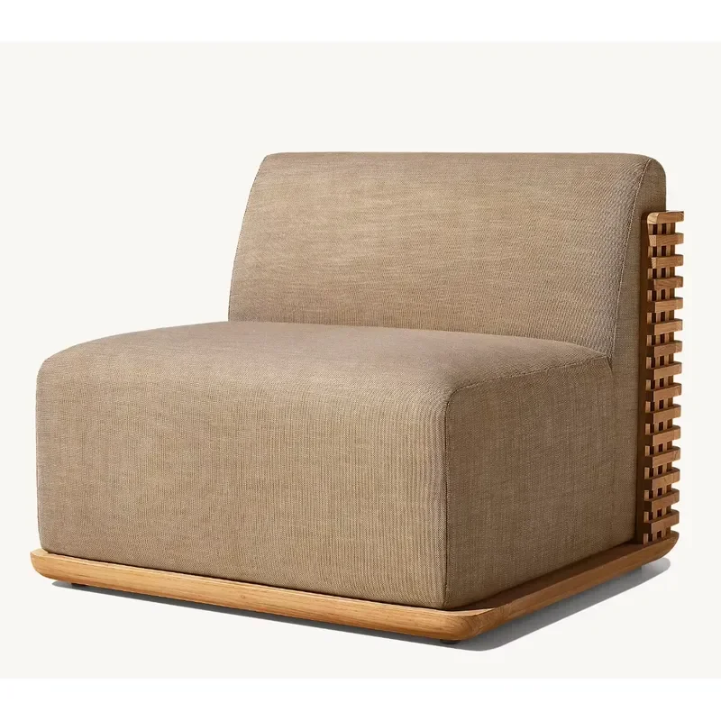 Outdoor Patio Garden Sets Hotel Teak Lounge Chair Modern Outdoor Furniture Courtyard Lounge Chair