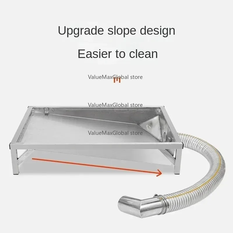 

304 Stainless Steel Automatic Flushing Dog Toilet – Indoor Medium-Size, Straight-Through Sewer Pet Bedpan Urinal