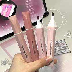 QIANKONG 4Pcs Simplicity Gradient Color Paint Marker Pen Stationery Key Words Highlighter Marker Pen Cute Aesthetic Supplies