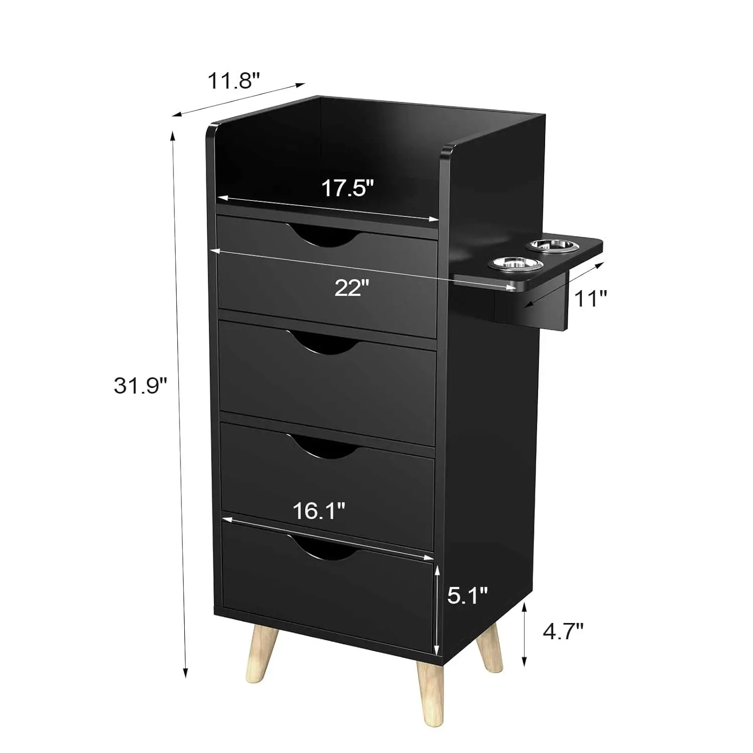 4 -Layer Salon Storage Cabinet,Beauty Barber Salon Styling Station Organizer Equipment,Hair Stylist Station Set