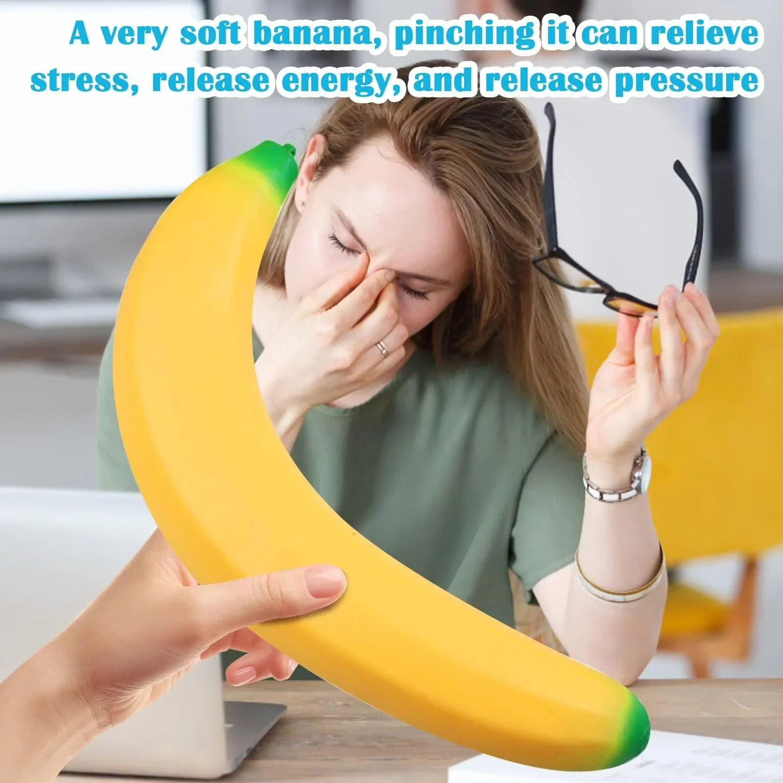 Huge Banana Squishy Stress-Relief Gift Squishy Squeeze Desk Decor for Anxiety Relief Fluffy Slow Rebound Squishies image 6