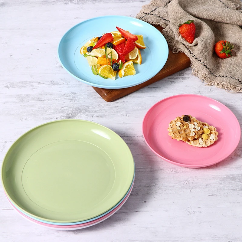 Creative PP Plastic Dish for Snack, Bone Spitting Dish, Food Dish, Fruit Dish, Home Plates, Dessert Plate, Serving Tray, 4Pcs