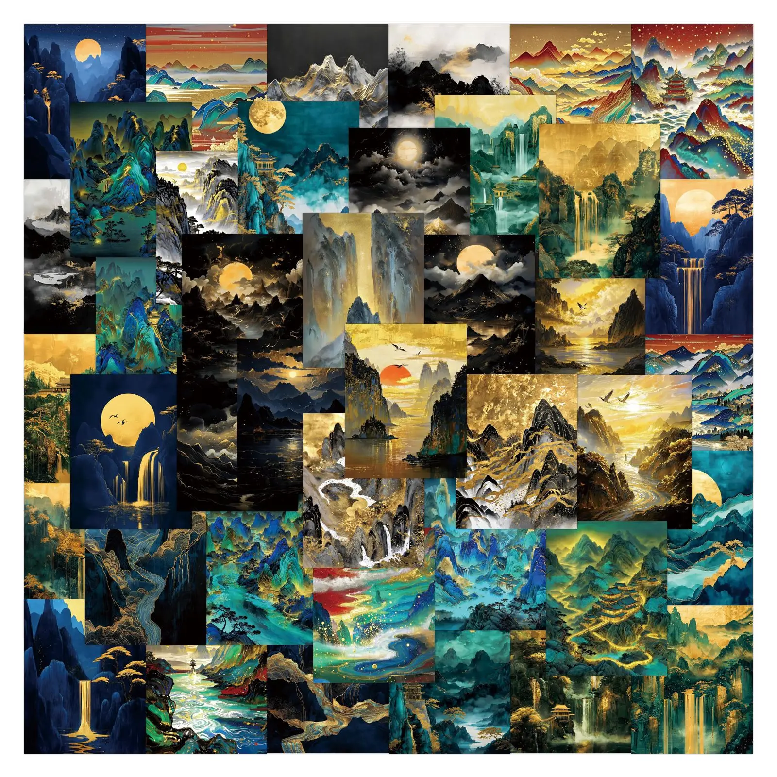 

﻿ 64PCS Retro Landscape Painting Graffiti Stickers DIY Phone Guitar Laptop Notebook Suitcase Cup Waterproof Sticker Kids Toy