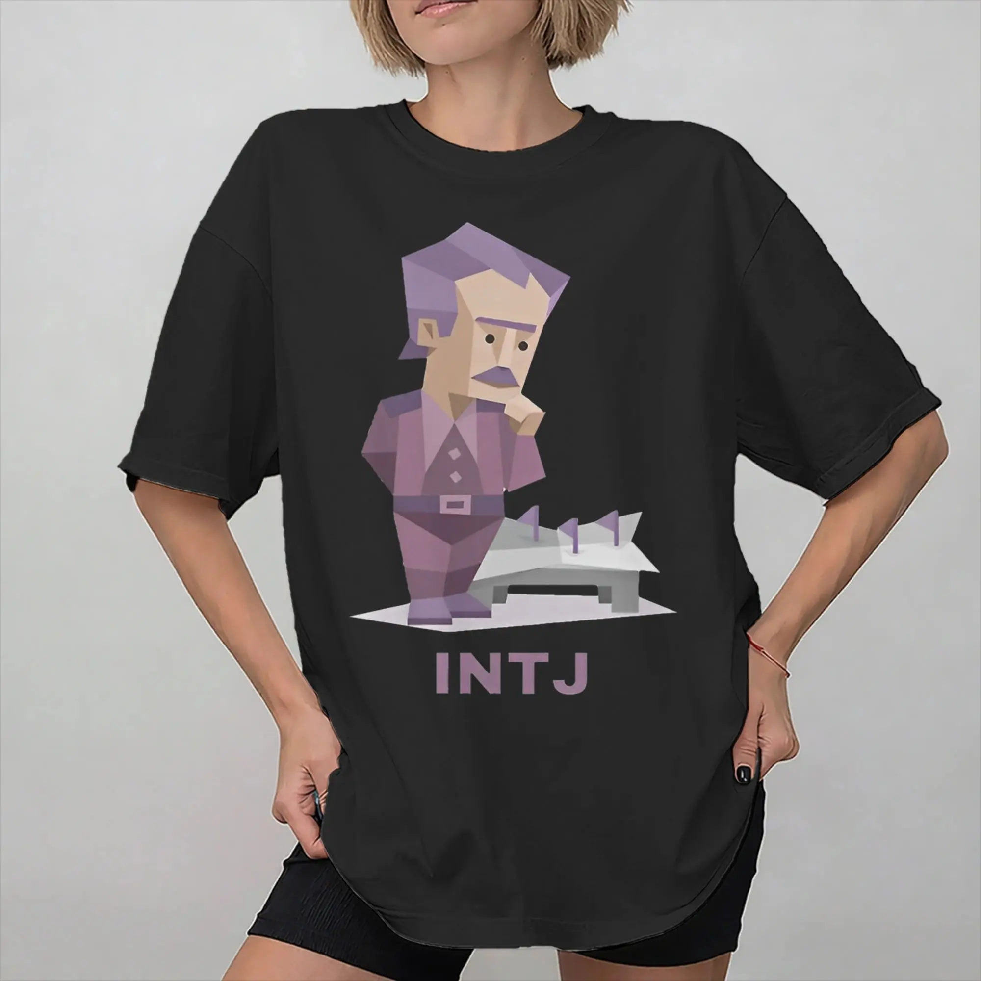 Fashion INTJ mbti myers-briggs peronality T Shirt for Men Women MBTI 16 Personalities  100% Cotton Tee Shirt Short Sleeve Tops