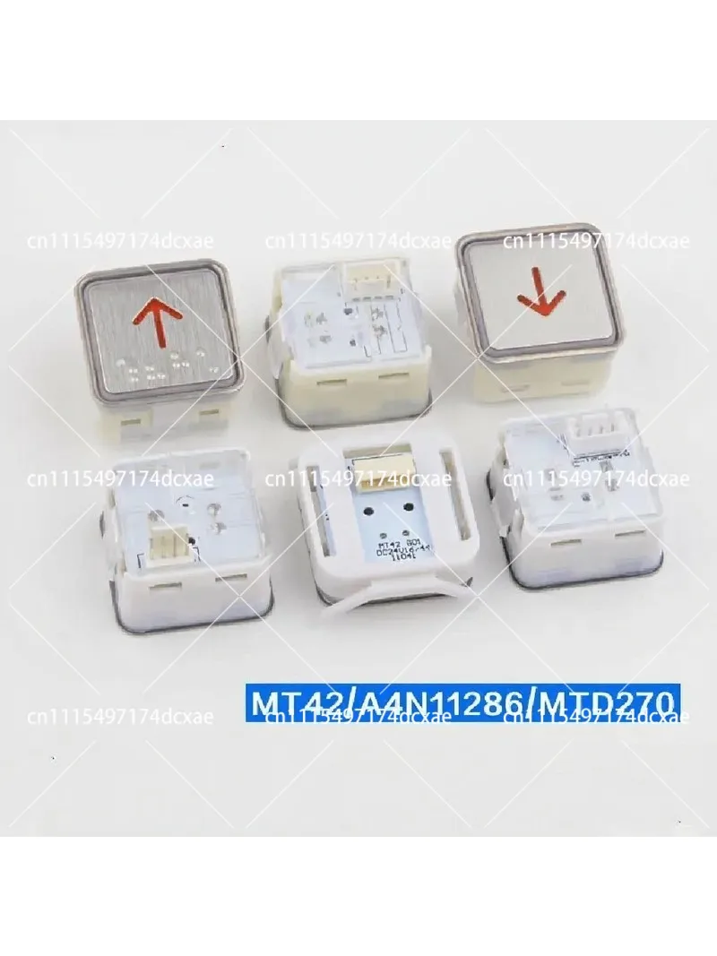 4Pcs Square Elevator Call Push Button Switch MT42 A4N11286 KA3 MTD270, Elevator COP LOP Panel Repair Replacement Spare Parts