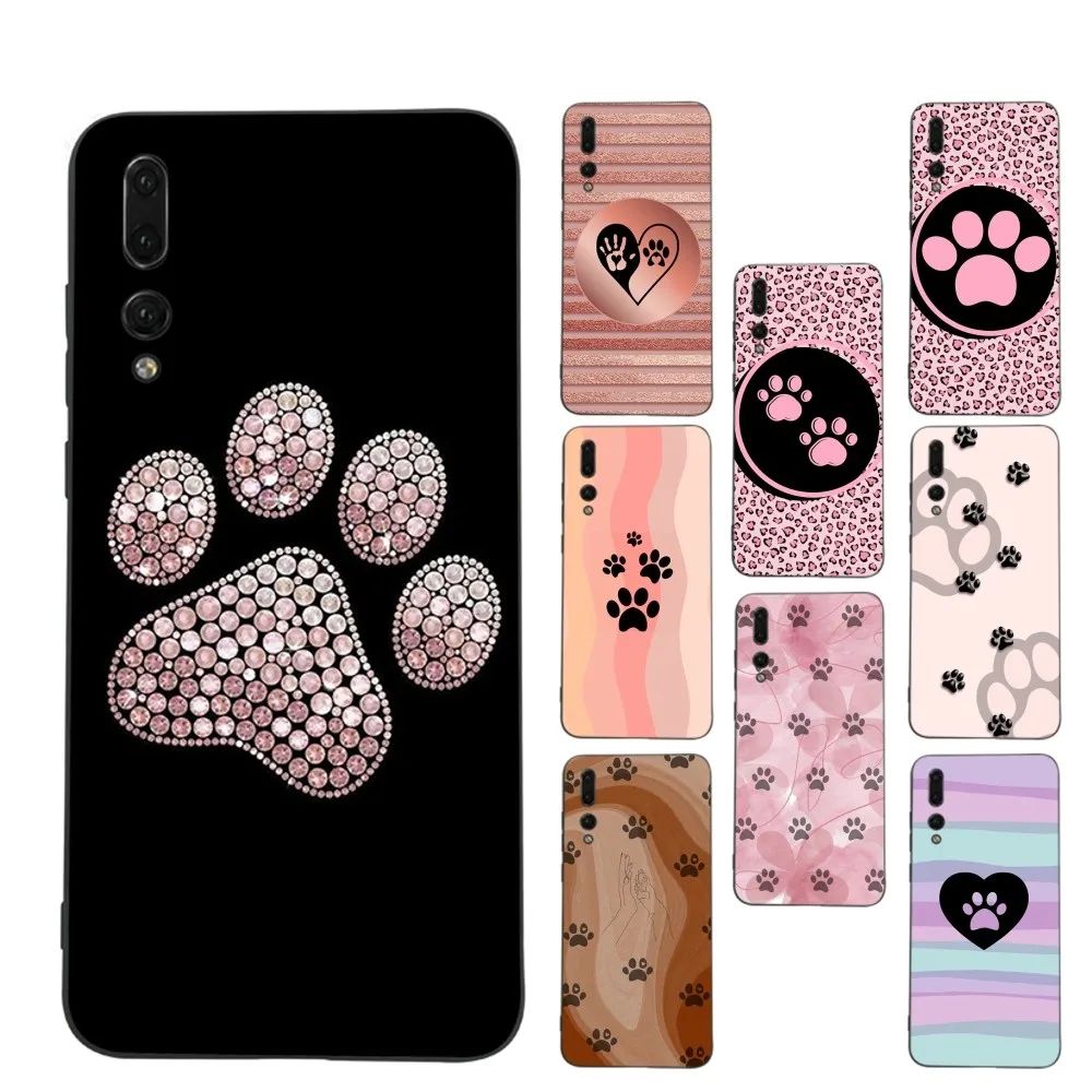 Cute Dog Paw Print Phone Case For Huawei P 8 9 10 20 30 40 50 Pro Lite Psmart Honor 10 lite 70 Mate 20lite