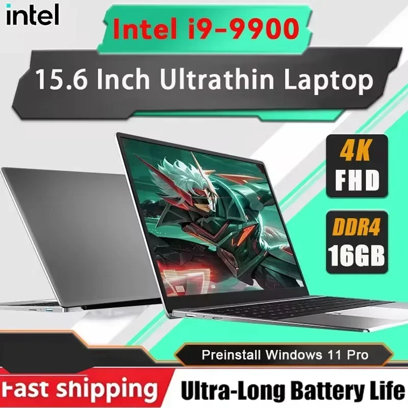 2026 Portable Notebook Windows 11 15.6 Inch Gaming Computer PC Gamer Intel Core I9 9900 Laptops Home, Office, Study Daily Use