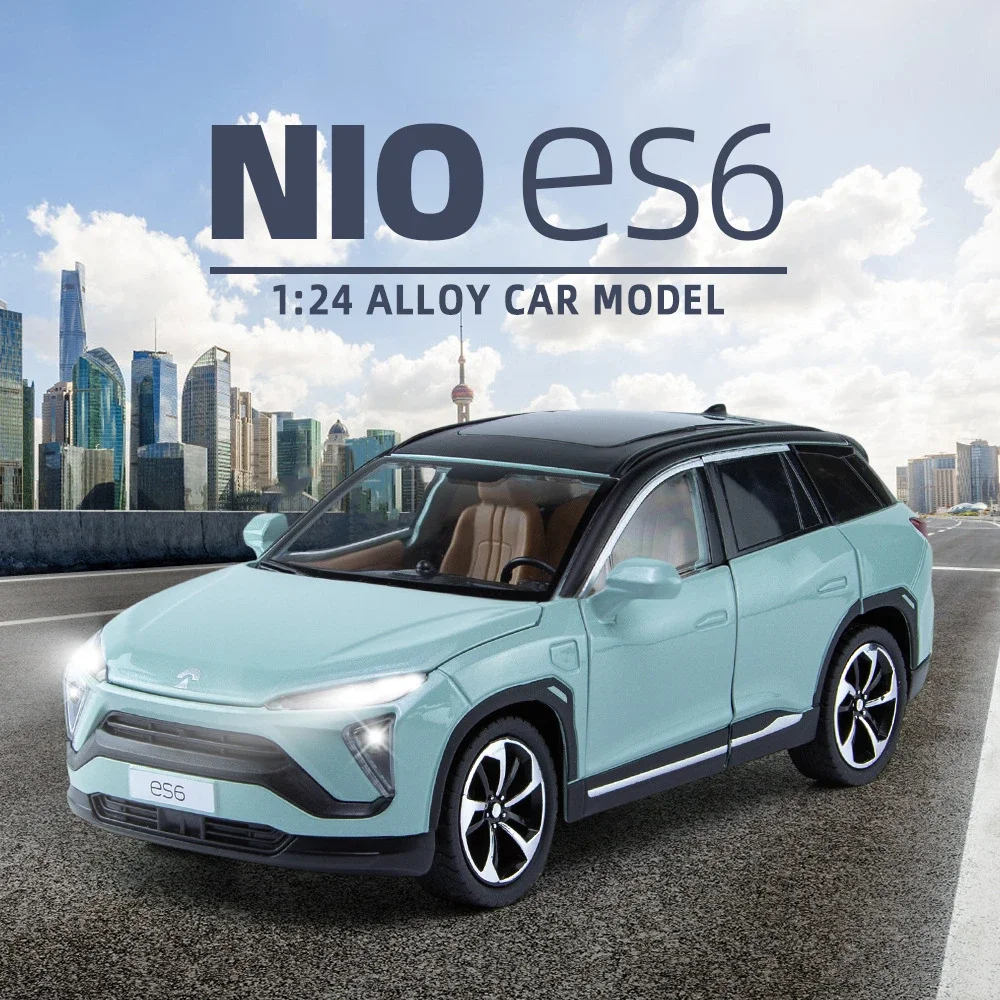 

SUV 1:24 NIO ES6, новые энергетические автомобили, литые автомобили из сплава, металлическая Игрушечная модель автомобиля, задний звук и искусство, коллекционный подарок для детей