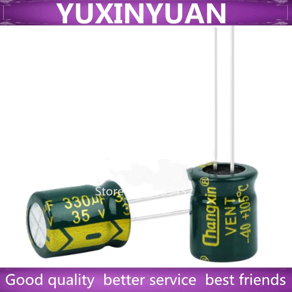 50PCS 330UF 35V Radial Electrolytic Capacitor 10mm X13mm chips new and original IC