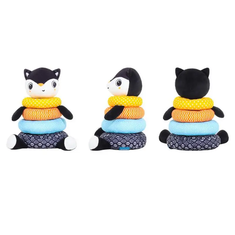 Stacking Toy Plush Learning Stacker Toy Animal Stacking Game Toy Developmental Activity For Boys Girls Encourages Hand-Eye