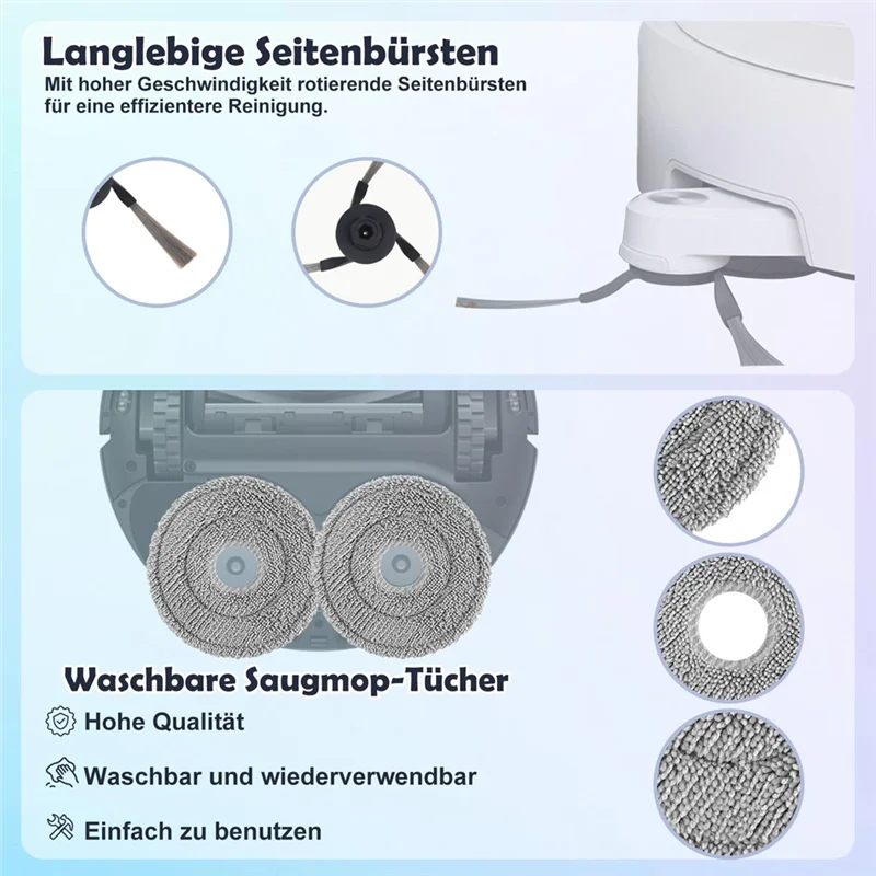 ABUD-Pengganti Aksesori Kompatibel untuk Penyedot Debu Robot Dreame X40 Ultra Complete / X40, Sikat Utama, Filter