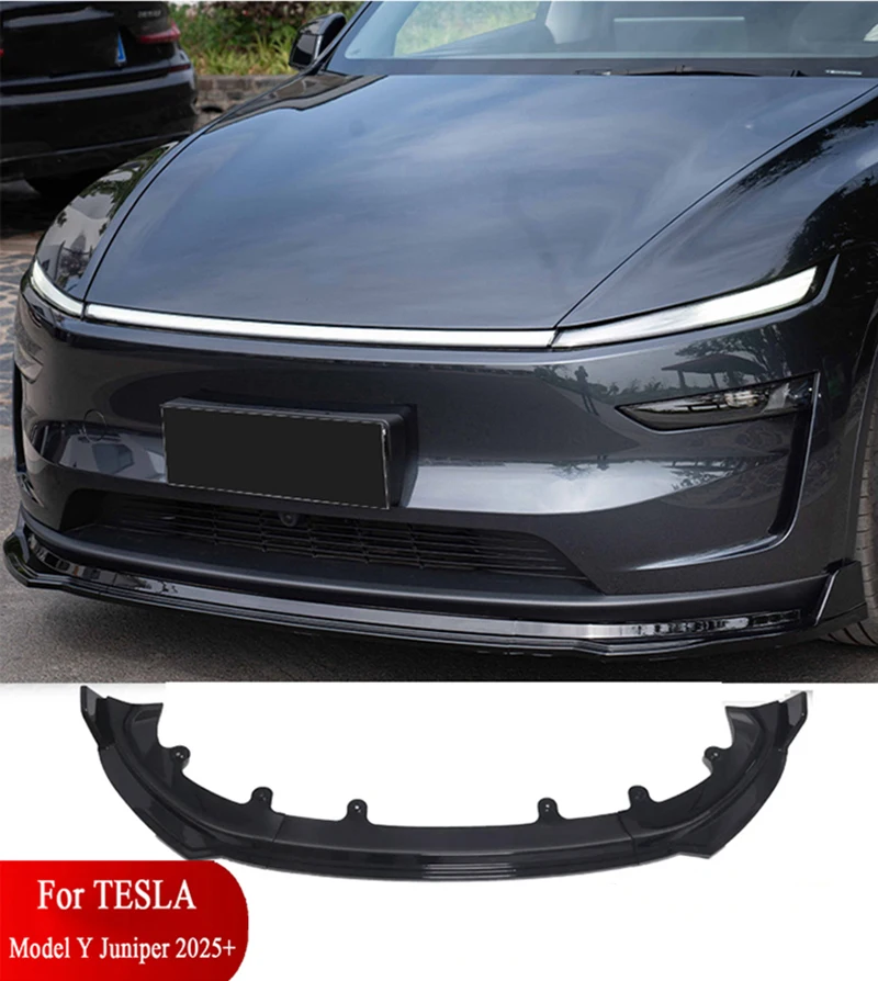 

Новый передний бампер, спойлер-сплиттер для Tesla Model Y 2025 2026, аксессуары для жончиков, комплект кузова без сверления, воздушный подбородок