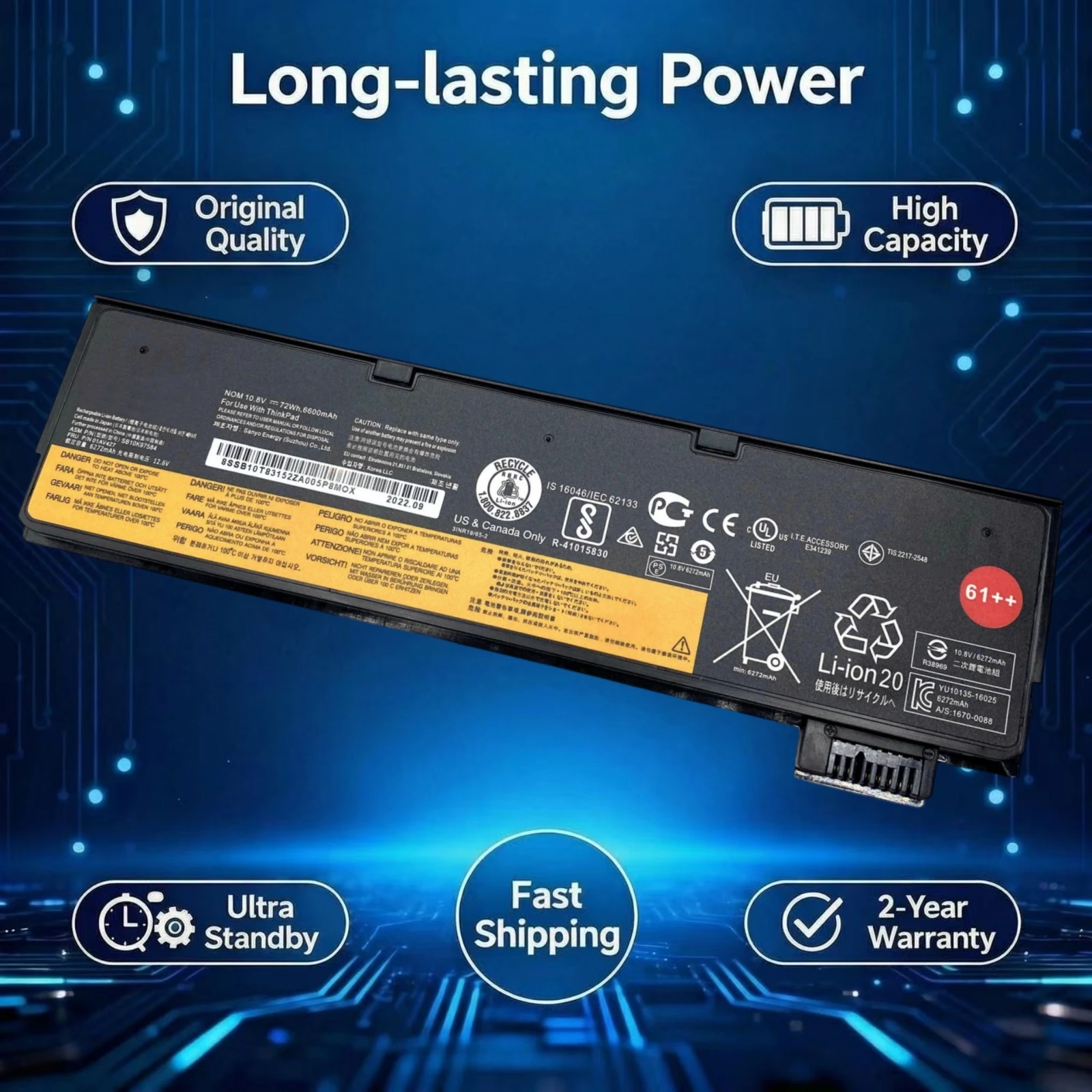 New Original 01AV427 72Wh Laptop Battery For Lenovo ThinkPad T470 T480 T570 T580 P51S P52S 01AV428 01AV492 01AV423 SB10K97584