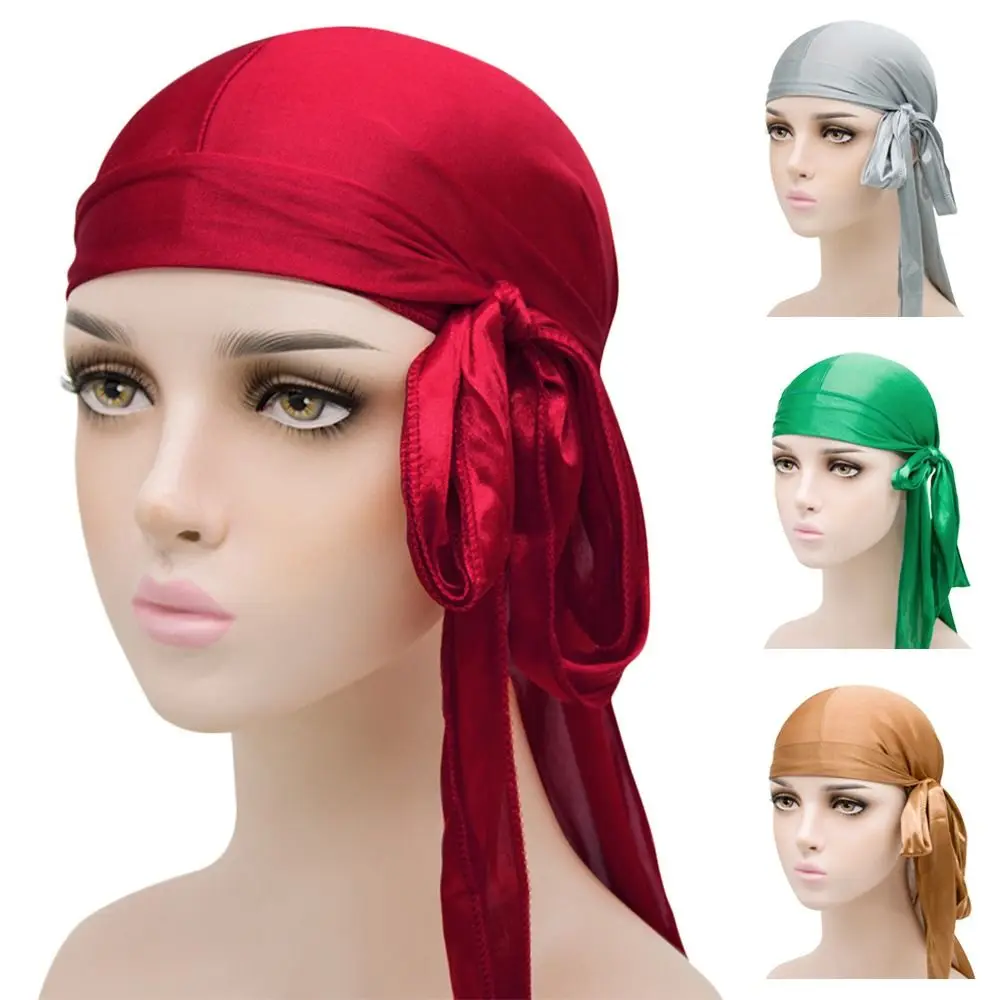 Fashion Pre-Tied Bandana Elastic Breathable Pirate Hat Men Women Adjustable Turban Hijab